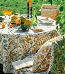 Molly Manor Green Floral Tablecloth – Farmhouse Style | Waterproof | Custom Sizes Available - Image 3
