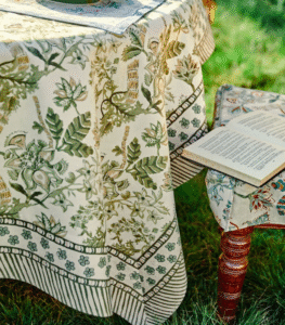 Molly Manor Green Floral Tablecloth – Farmhouse Style | Waterproof | Custom Sizes Available - Image 4