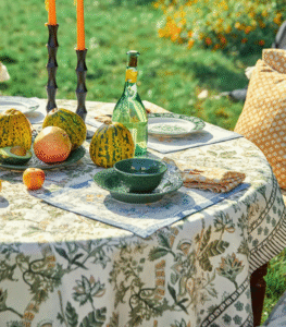 Molly Manor Green Floral Tablecloth – Farmhouse Style | Waterproof | Custom Sizes Available - Image 6