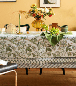 Molly Manor Green Floral Tablecloth – Farmhouse Style | Waterproof | Custom Sizes Available - Image 9