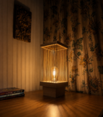 Unique Handmade Wooden Bedside Lamp - Image 4