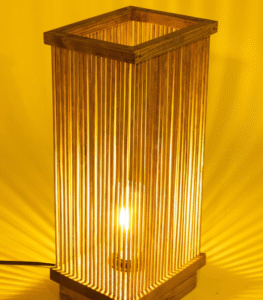 Unique Handmade Wooden Bedside Lamp – Bamboo & Antique Walnut Finish - Image 5