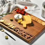 Reversible Wooden Serving Tray with Built-in Chopping Board