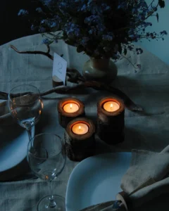 mahogany Wood Candle Holders – Set of 3, Rustic Charm & Cozy Home Decor - Image 8