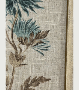 Chrysanthemum Wall Decor – 14" x 22" Blue & Brown Framed Linen Art, Farmhouse & Eclectic Wall Hanging - Image 2