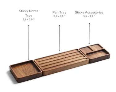 Premium Mahogany Desk Organizer Set – Handmade Wooden Tray & Office Storage - Image 3