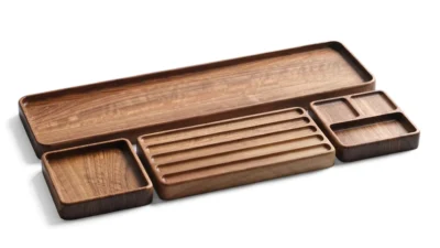 Premium Mahogany Desk Organizer Set – Handmade Wooden Tray & Office Storage - Image 7
