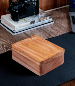 Premium Mahogany Wood Slim Desk Valet Box – Handcrafted Storage for Home & Office - Image 2