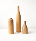 Handcrafted Wooden Vase Set of 3 – Minimalist Natural Wood Decor - Image 2