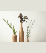 Handcrafted Wooden Vase Set of 3 – Minimalist Natural Wood Decor - Image 5